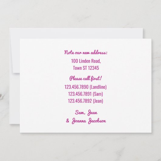 Minimalistische 5 foto's die we hebben verplaatst  aankondiging (Achterkant)