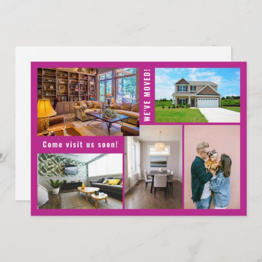 Minimalistische 5 foto's die we hebben verplaatst  aankondiging (Voorkant / Achterkant)