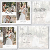 Minimalistische 5 foto's kalligrafie trouw bruidsp briefkaart