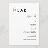 Minimalistische 5x7 Drinken van de Bar van de Band Menu (Voorkant)