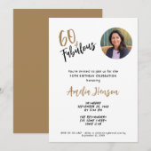 Minimalistische 60 en fantastische foto 60e verjaa kaart (Voorkant / Achterkant)