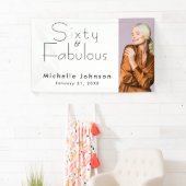Minimalistische 60 & Fabulous 60ste verpartij Spandoek (Insitu)