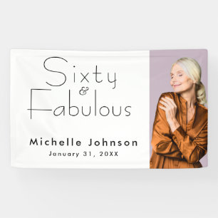 Minimalistische 60 & Fabulous 60ste verpartij Spandoek