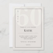 Minimalistische 60e verjaardagsviering kaart (Voorkant)