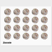 Minimalistische 60ste bruiloft Jubileum foto Ronde Sticker (Vel)