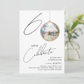 Minimalistische 60ste Disco Ball verjaardagsfeestj Kaart (Staand voorkant)