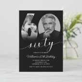 Minimalistische 60ste verjaardag Zestig foto Kaart (Staand voorkant)