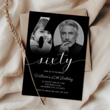 Minimalistische 60ste verjaardag Zestig foto