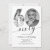 Minimalistische 60ste verjaardag Zestig foto Kaart (Voorkant)