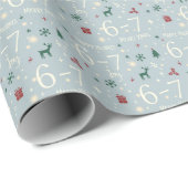 Minimalistische 6-7 Meme Kerstmis Cadeaupapier (Rol Hoek)