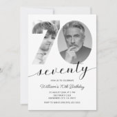 Minimalistische 70ste verjaardag Zeventig foto Kaart (Voorkant)