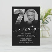 Minimalistische 70ste verjaardag Zeventig foto Kaart (Staand voorkant)