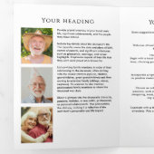 Minimalistische 7-foto begrafenis / herdenkingsdie drieluik programma (Binnenzijde eerst)