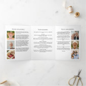 Minimalistische 7-foto begrafenis / herdenkingsdie drieluik programma (Binnen)