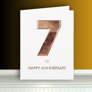 Minimalistische 7e bruiloft Jubileum Kaart