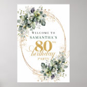 Minimalistische 80ste botanische eucalyptusposter poster (Voorkant)
