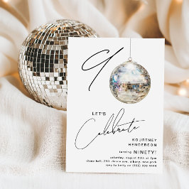 Minimalistische 90ste verjaardagsfeest met Disco B Kaart