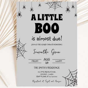 Minimalistische A Little Boo Baby Shower Kaart