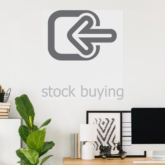 Minimalistische aandelen aankoop Modern financieel Poster