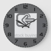 Minimalistische aandelen kopen moderne financiële grote klok (Voorkant)