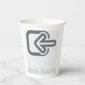 Minimalistische aandelen kopen moderne financiële  papieren bekers (Voorkant)