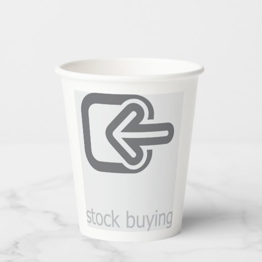 Minimalistische aandelen kopen moderne financiële  papieren bekers (Voorkant)