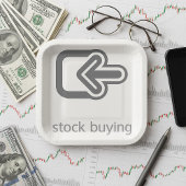 Minimalistische aandelen kopen moderne financiële papieren bordje