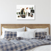 Minimalistische aangepaste 9-foto bruiloft collage canvas afdruk (Insitu (Slaapkamer))