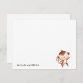 Minimalistische Aangepaste Aap Kinderen Notitiekaartje (Voorkant / Achterkant)