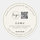 Minimalistische aangepaste beige dank u Sticker (Voorkant)