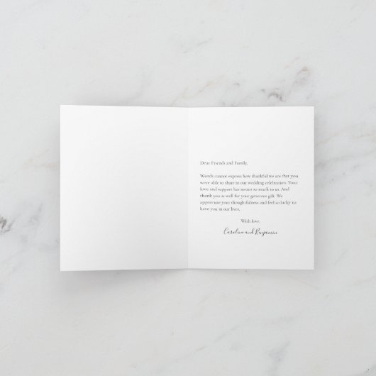 Minimalistische Aangepaste Berichten Berichten Gev Bedankkaart (Binnen)