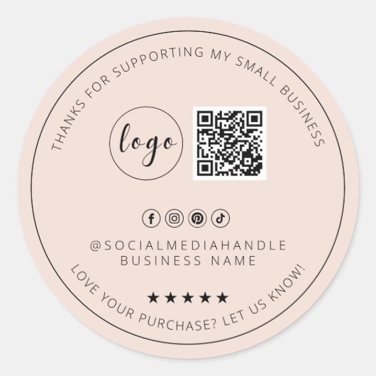 Minimalistische aangepaste boho dank u Sticker (Voorkant)