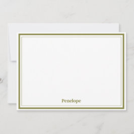 Minimalistische aangepaste briefpapier Olive  Notitiekaartje