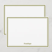 Minimalistische aangepaste briefpapier Olive Notitiekaartje (Voorkant / Achterkant)