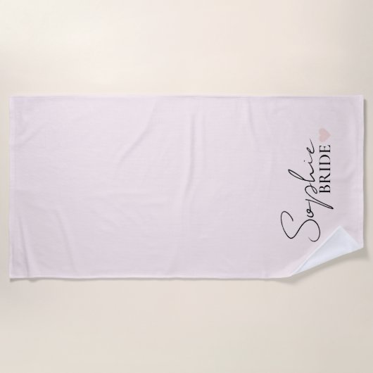 Minimalistische aangepaste bruidsnaam strandlaken (Voorkant)