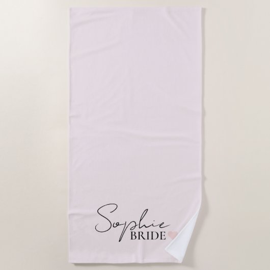 Minimalistische aangepaste bruidsnaam strandlaken (Voorkant)