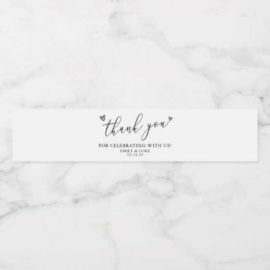 Minimalistische aangepaste bruiloft waterfles etiket (Enkel label)