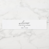 Minimalistische aangepaste bruiloft welkomsttas waterfles etiket (Enkel label)