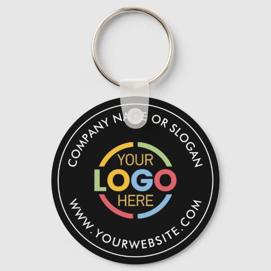 Minimalistische Aangepaste Business Logo Promotion Sleutelhanger (Achterkant)