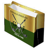 Minimalistische Aangepaste Elegante Golf Monogram Groot Cadeauzakje (Voorkant Gekanteld)