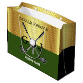 Minimalistische Aangepaste Elegante Golf Monogram Groot Cadeauzakje (Achterkant Gekanteld)