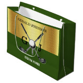 Minimalistische Aangepaste Elegante Golf Monogram Groot Cadeauzakje (Voorkant Gekanteld)