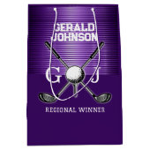 Minimalistische Aangepaste Elegante Golf Monogram  Medium Cadeauzakje (Voorkant)