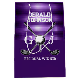 Minimalistische Aangepaste Elegante Golf Monogram  Medium Cadeauzakje