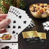 Minimalistische Aangepaste Elegante Golf Monogram Pokerkaarten (Insitu)