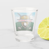 Minimalistische Aangepaste Elegante Golf Monogram Shot Glas (Achterkant)