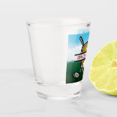 Minimalistische Aangepaste Elegante Golf Monogram Shot Glas (Links)