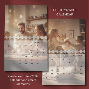 Minimalistische Aangepaste Familie Foto 2026 Kalender