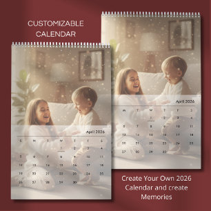 Minimalistische Aangepaste Familie Foto 2026 Kalender