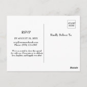 Minimalistische aangepaste foto budget bruiloft ui briefkaart (Achterkant)
